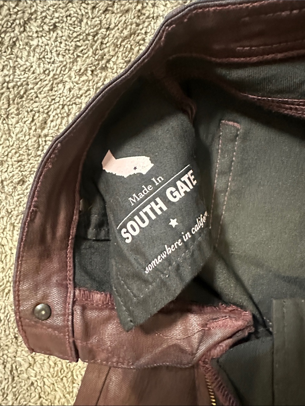 AG Coated Skinny Jeans in Deep Burgundy - Picture 3 of 3